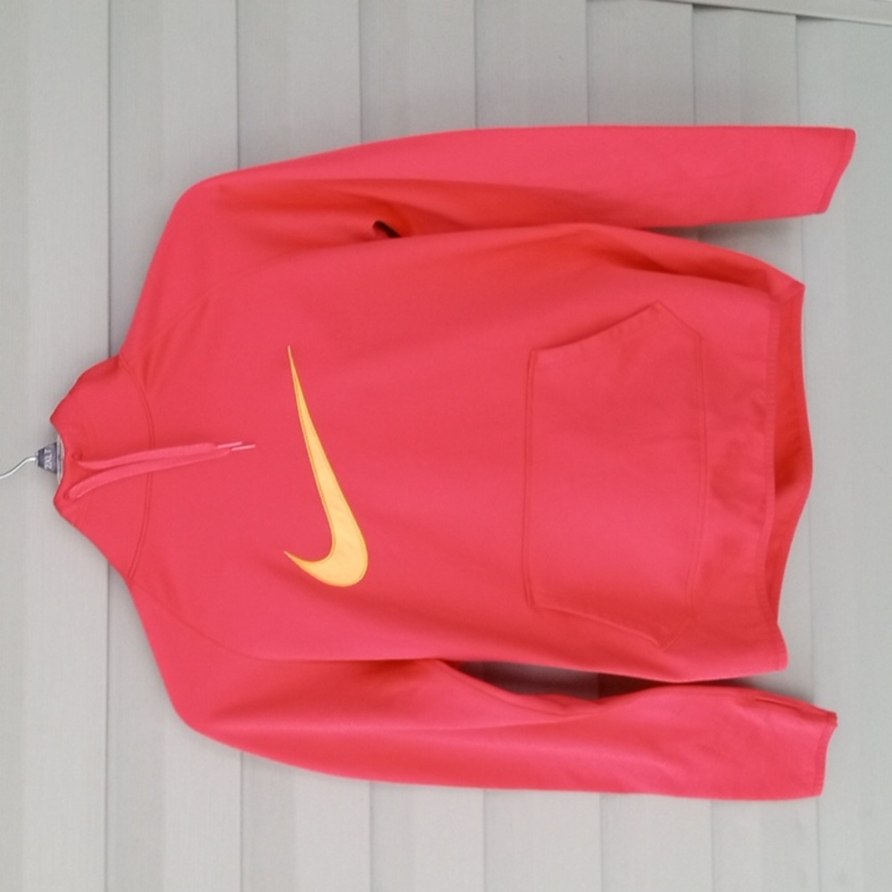 New without tags women's Nike Dri-FIT medium hoodie pink with orange Hood inside